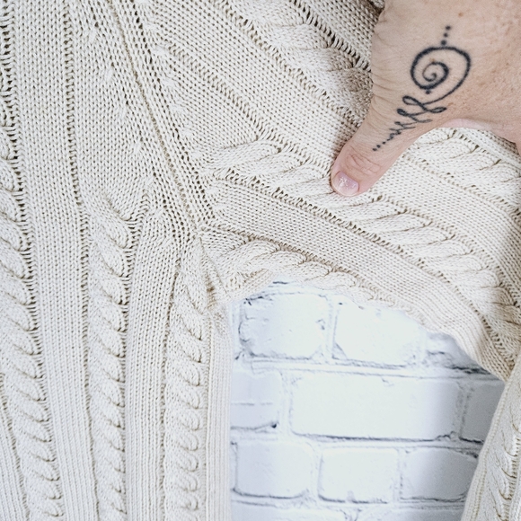 J. JILL | cable knit wool blend scoop neck long sleeve sweater - Picture 3 of 6